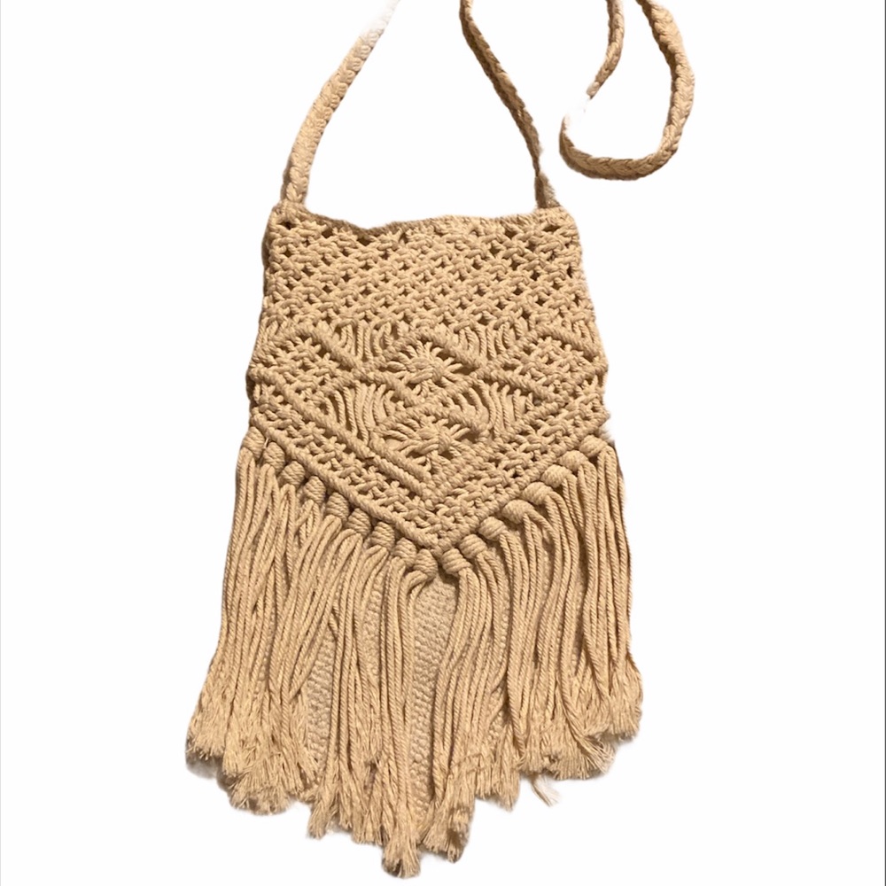 Macrame Crossbody with Fringe Boho